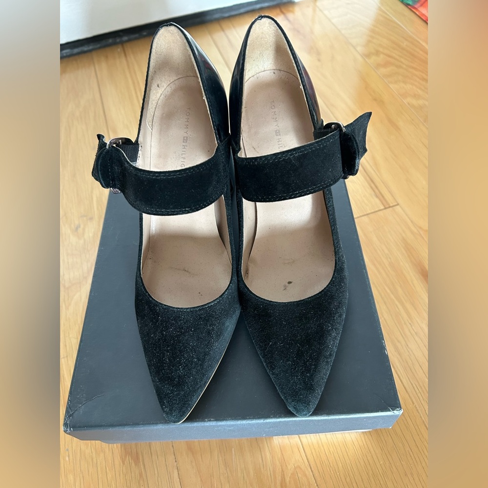 Tommy Hilfiger Black Velvet and Patent Heels